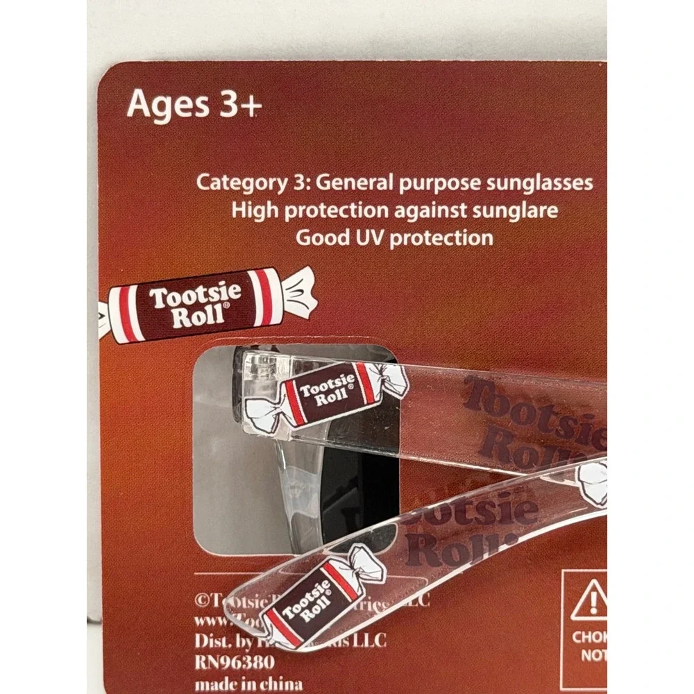 Tootsie Roll Kids Sunglasses Clear Novelty Candy Logo Print UV Protection New